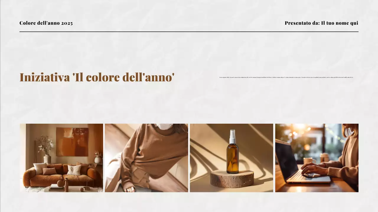 Presentazione dei colori beige e moka dell'anno