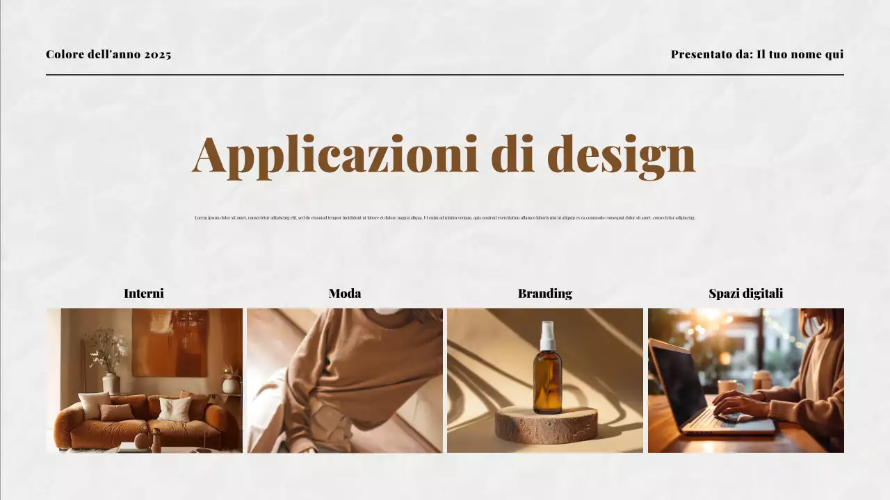 Presentazione dei colori beige e moka dell'anno