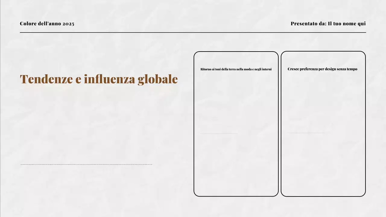 Presentazione dei colori beige e moka dell'anno