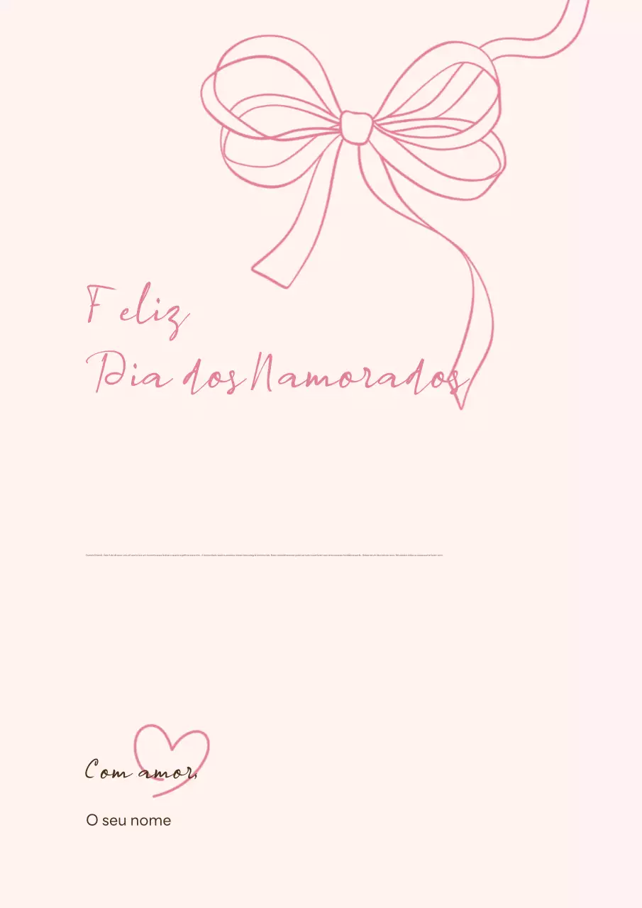 carta de amor minimalista cor-de-rosa