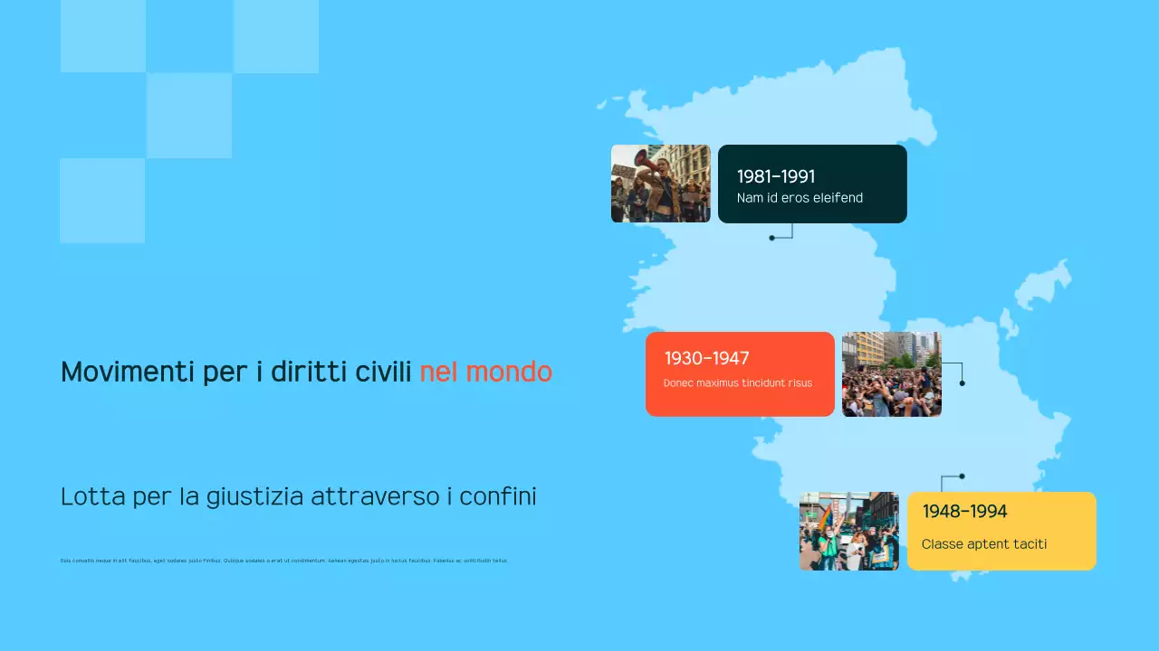 annuncio dei movimenti civili moderni della marina