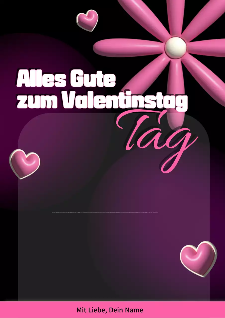 Rosa romantischer Valentinsbrief