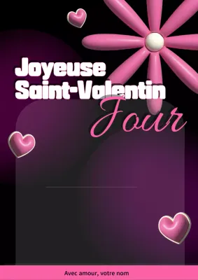 lettre de saint valentin rose et romantique
