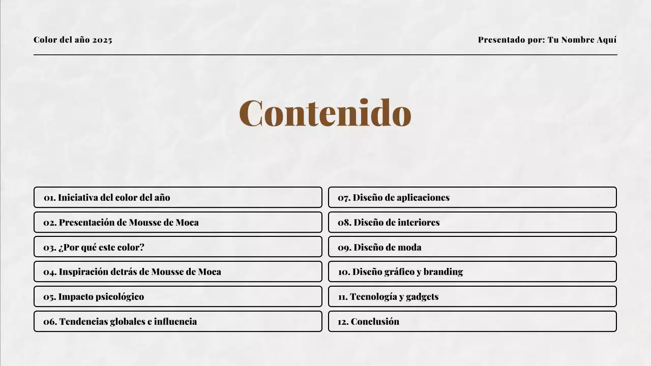 Presentación del Color del Año Beige y Moca