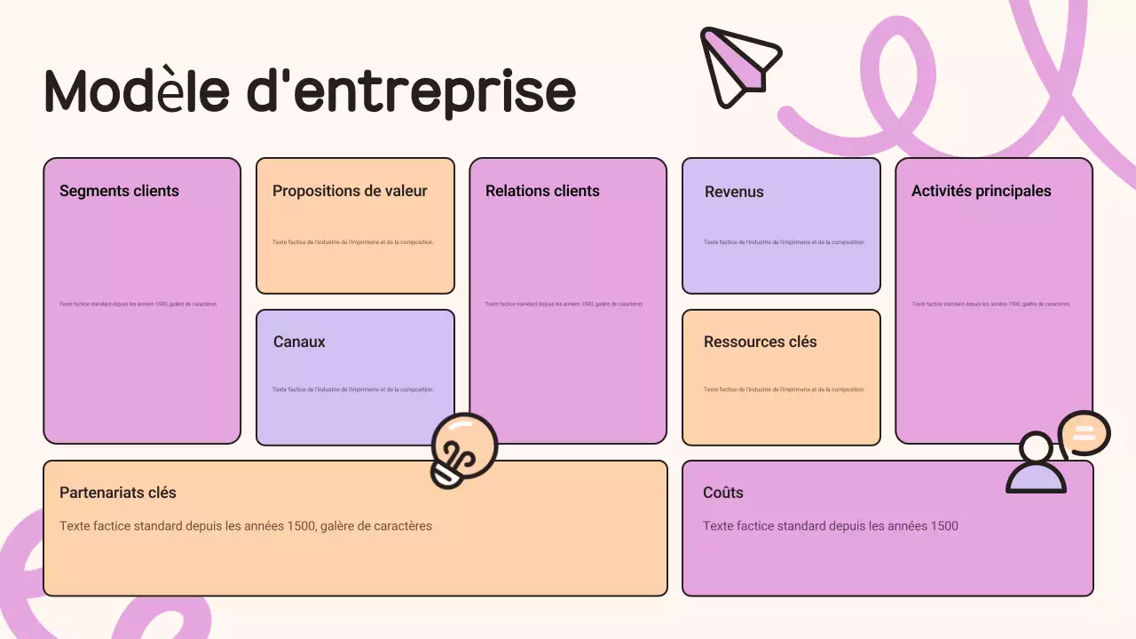 Business Model Canvas Infographics Colorful (en anglais)