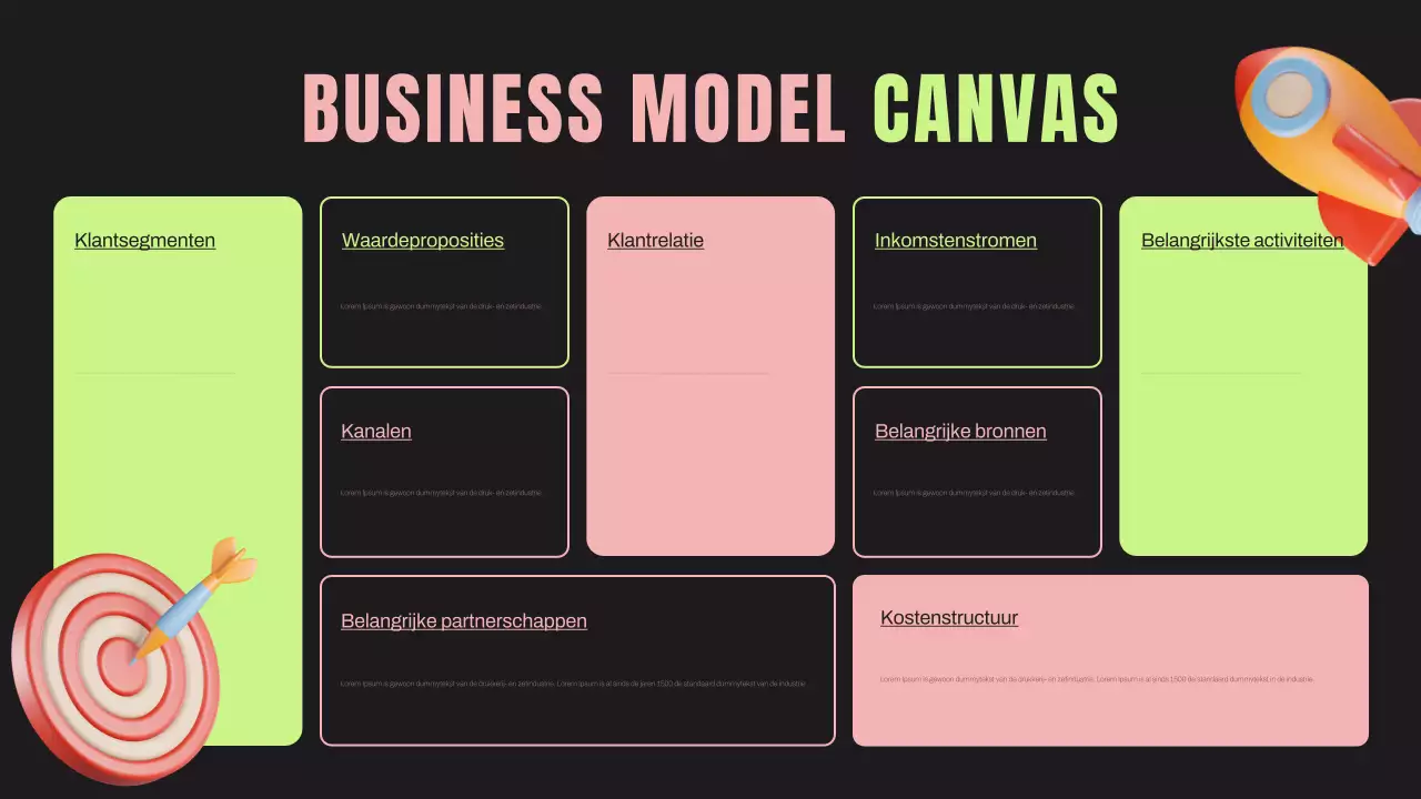 Zwart modern ondernemingsplan