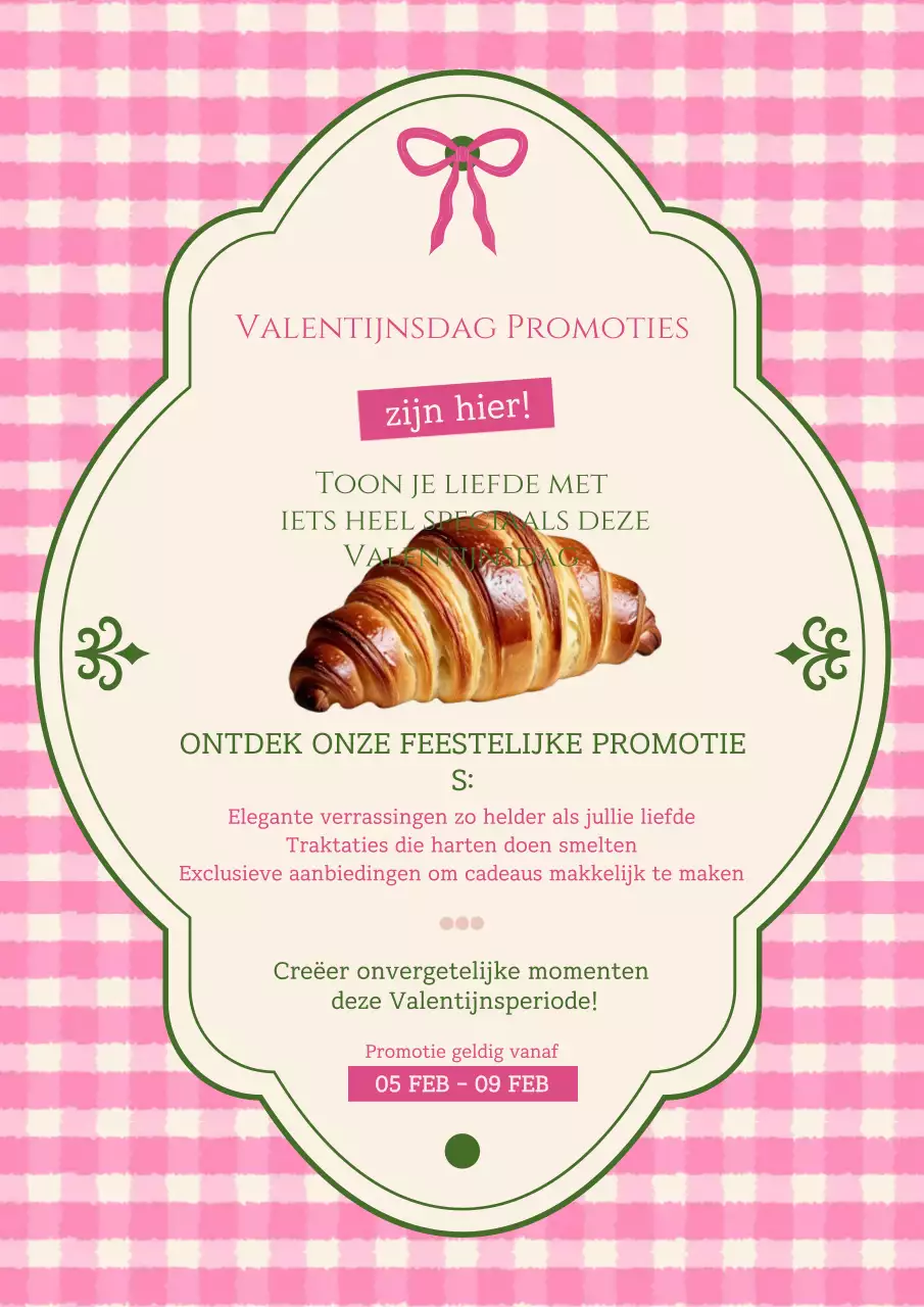 Pink Vintage Bakkerij Promotie Valentijn