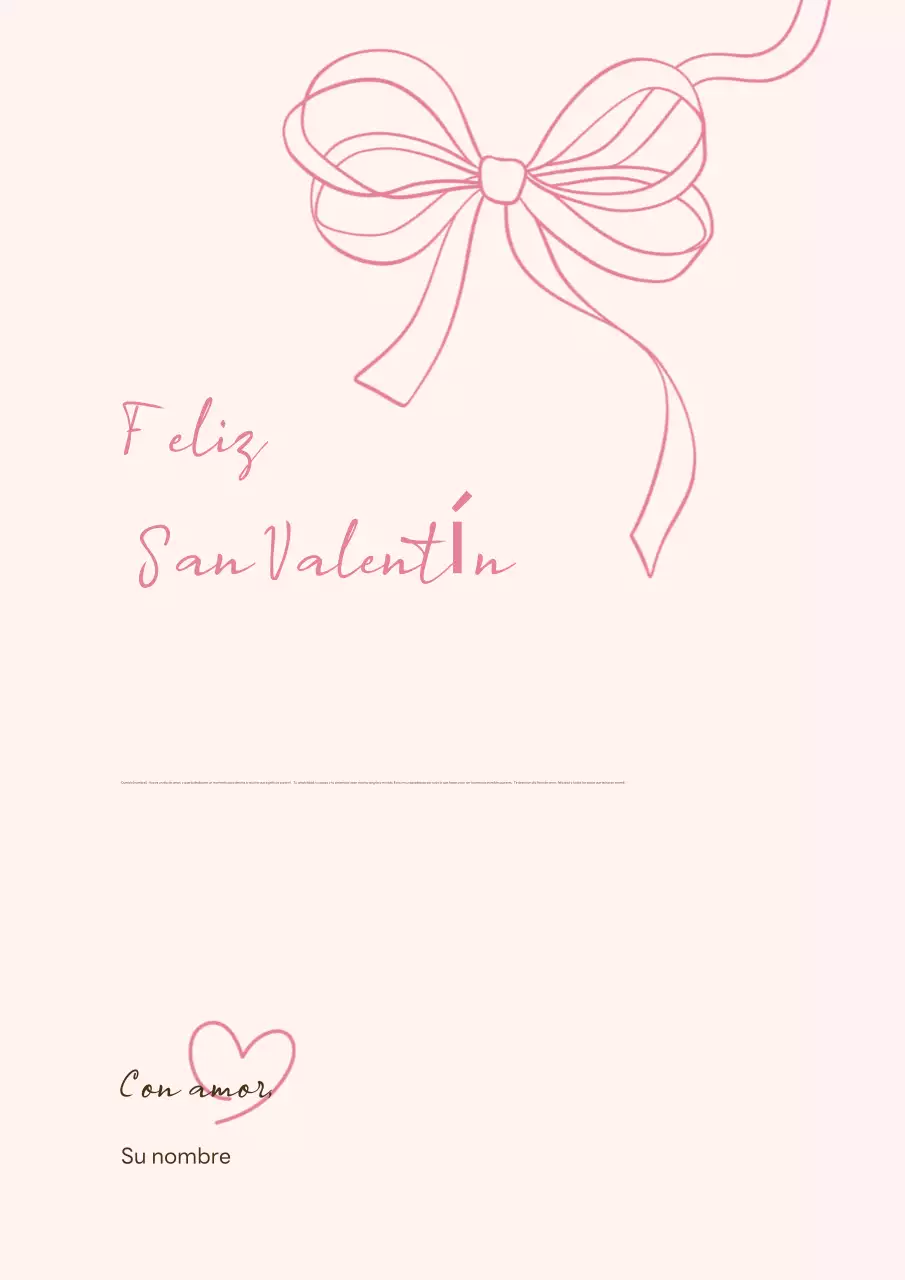 carta de amor minimalista rosa