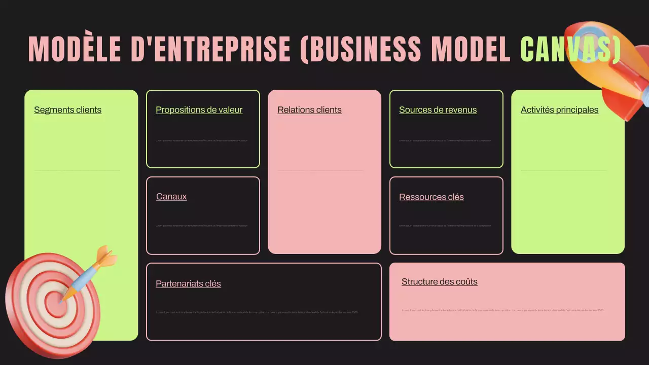 Plan d'affaires moderne noir