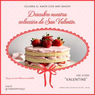 red elegant bakery promoción