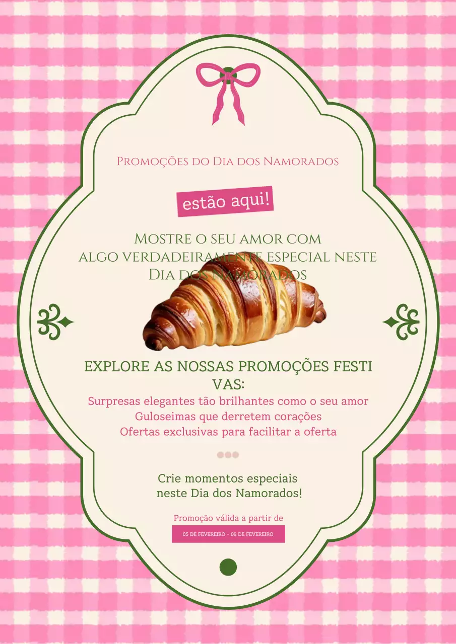 Pink Vintage Bakery Promoção Valentine