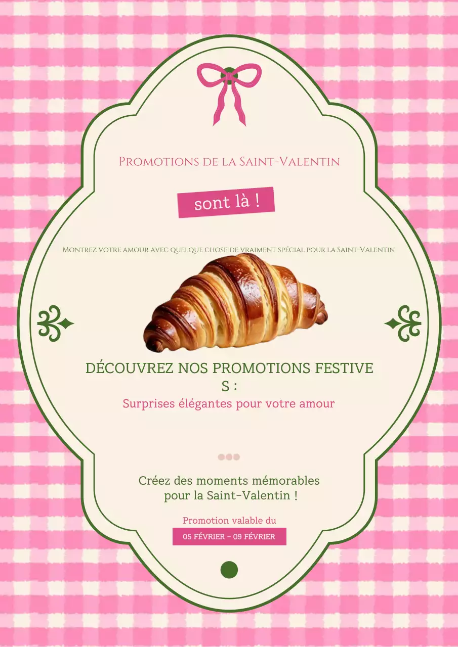 Pink Vintage Bakery Promotion Valentine
