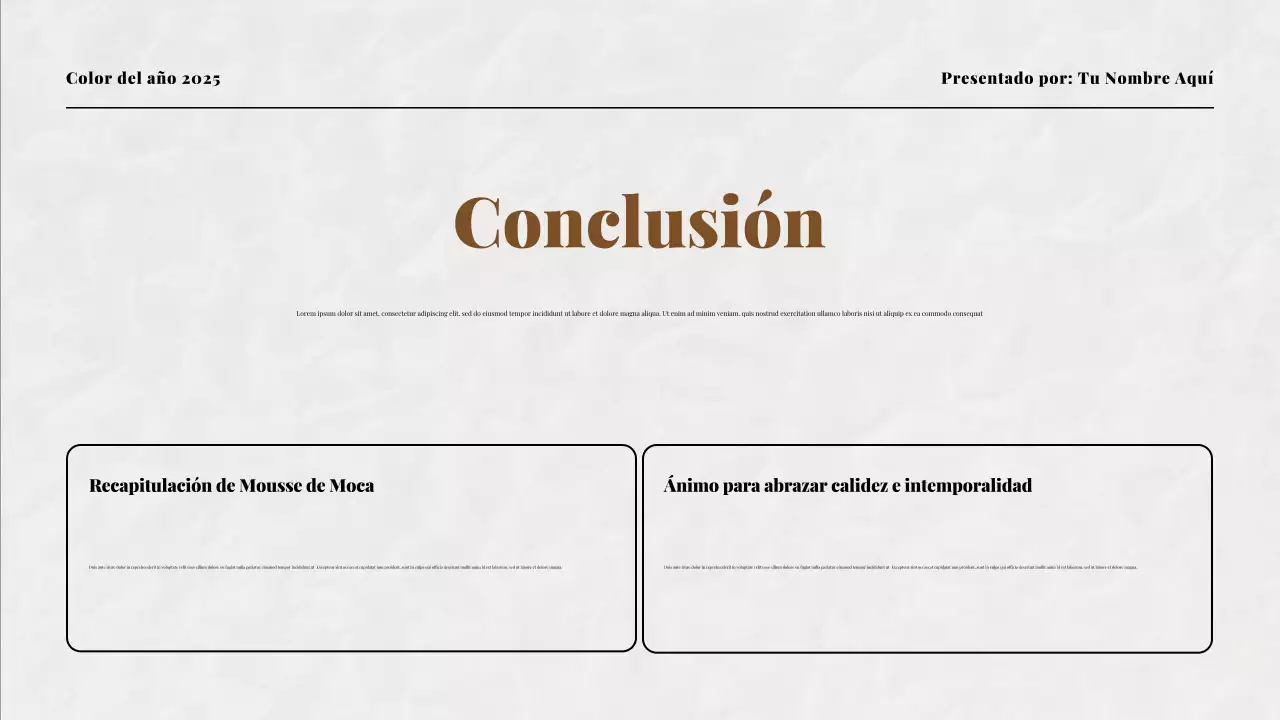 Presentación del Color del Año Beige y Moca