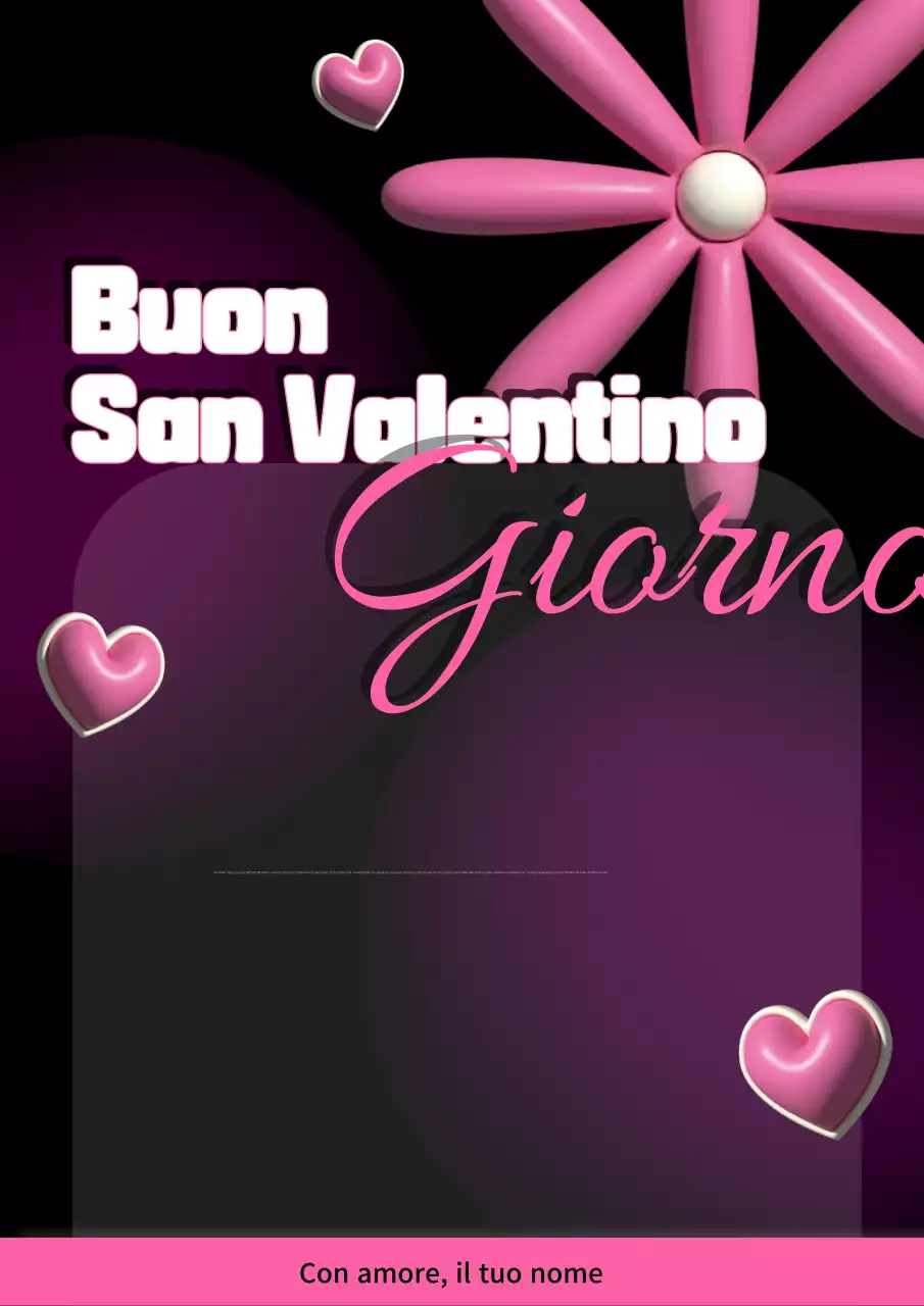 lettera romantica di San Valentino in rosa