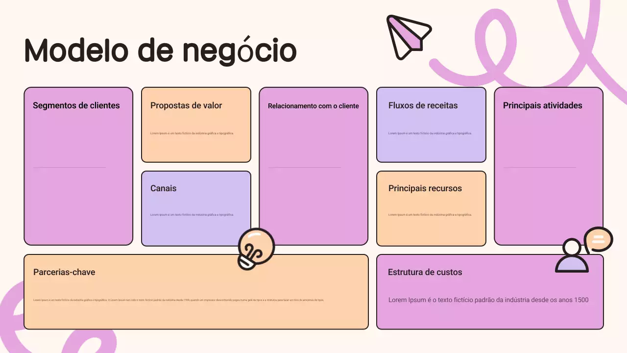 Modelo de Negócio Infográficos coloridos