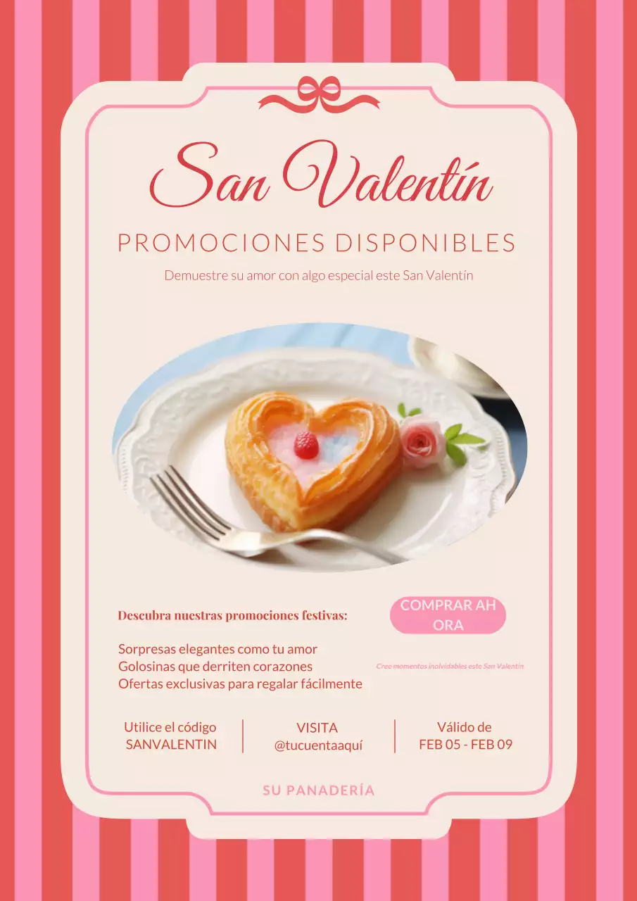 Cartel de promoción de la panadería Pink Vintage