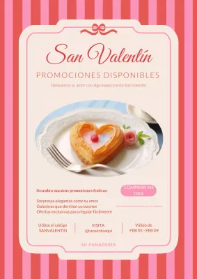 Cartel de promoción de la panadería Pink Vintage