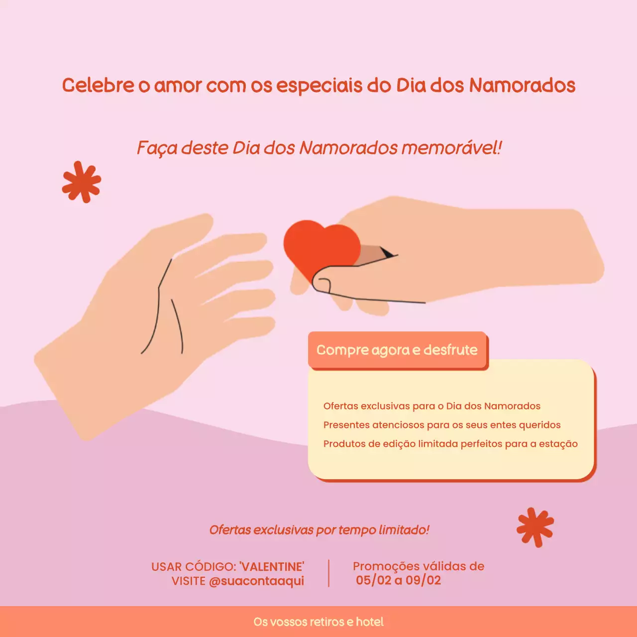 promoção Valentine verde e moderna