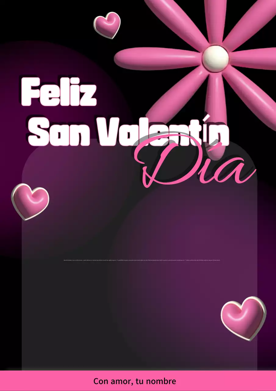 carta romántica rosa de san valentín