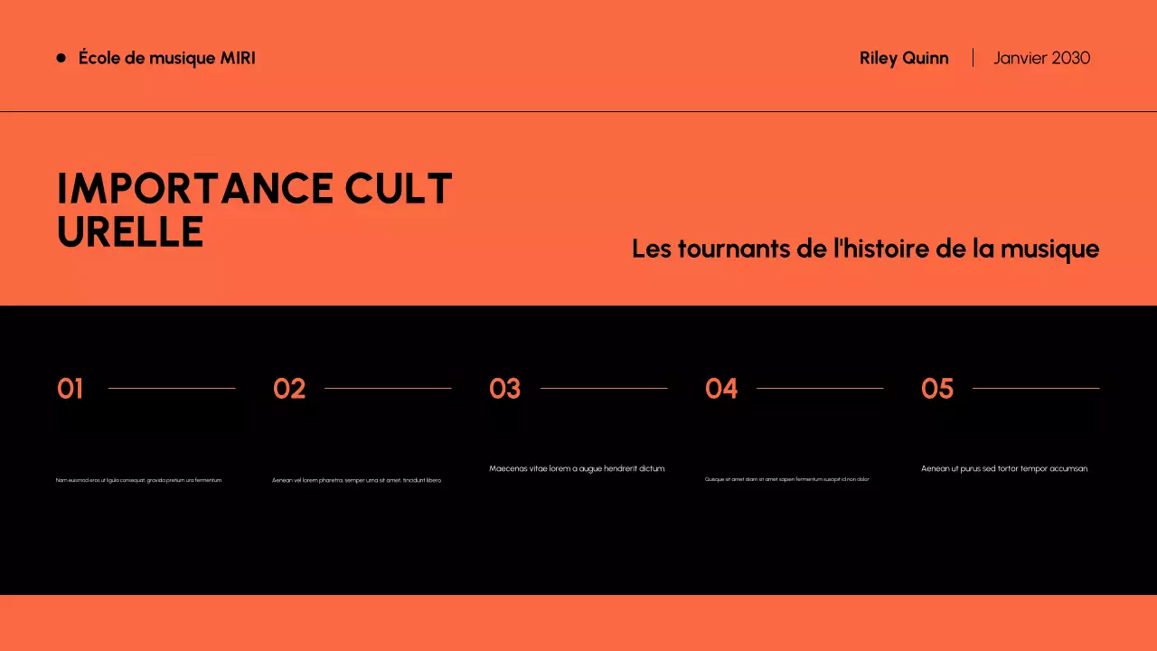 Orange et noir Histoire de la musique moderne
