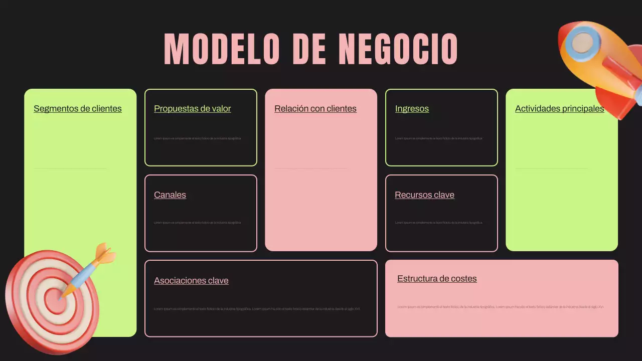 Plan de negocio moderno negro