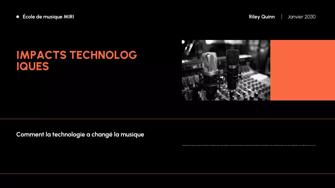 Orange et noir Histoire de la musique moderne