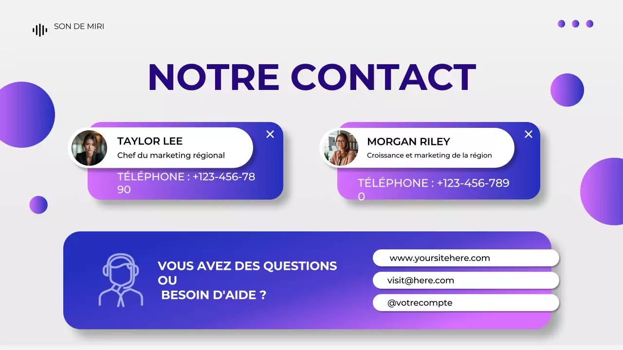 Présentation du catalogue de produits des appareils numériques gris et violets