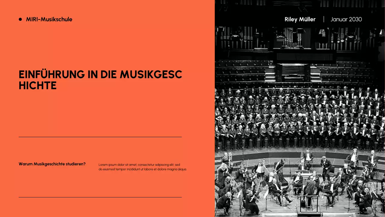 Orange und Schwarz Moderne Musikgeschichte