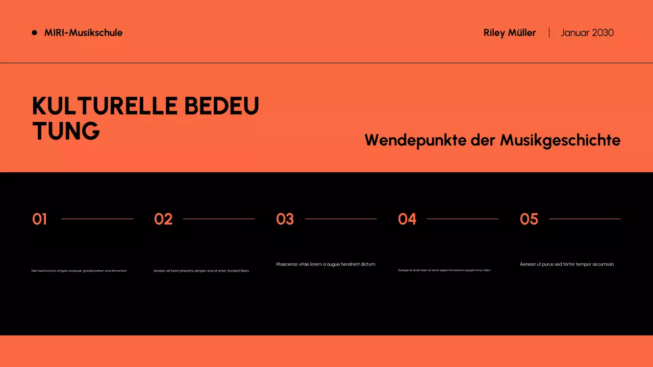 Orange und Schwarz Moderne Musikgeschichte