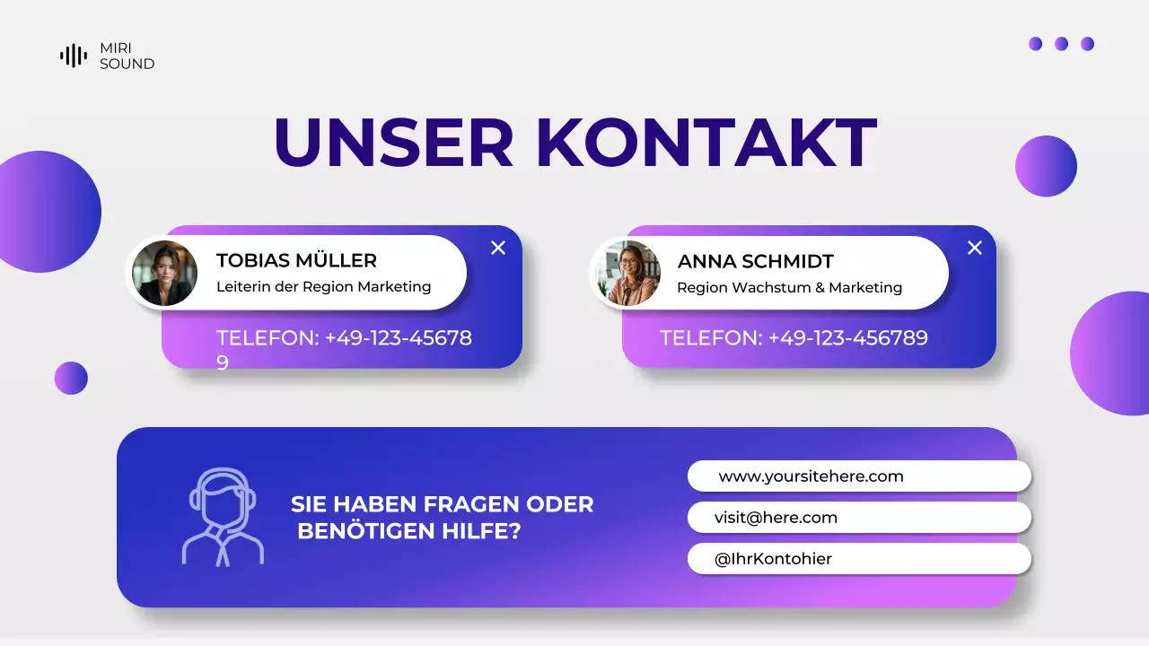 Präsentation des Produktkatalogs für digitale Geräte in Grau und Lila