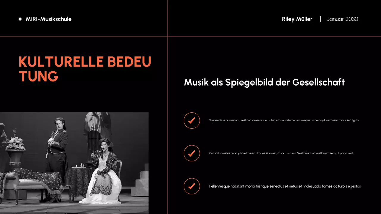 Orange und Schwarz Moderne Musikgeschichte