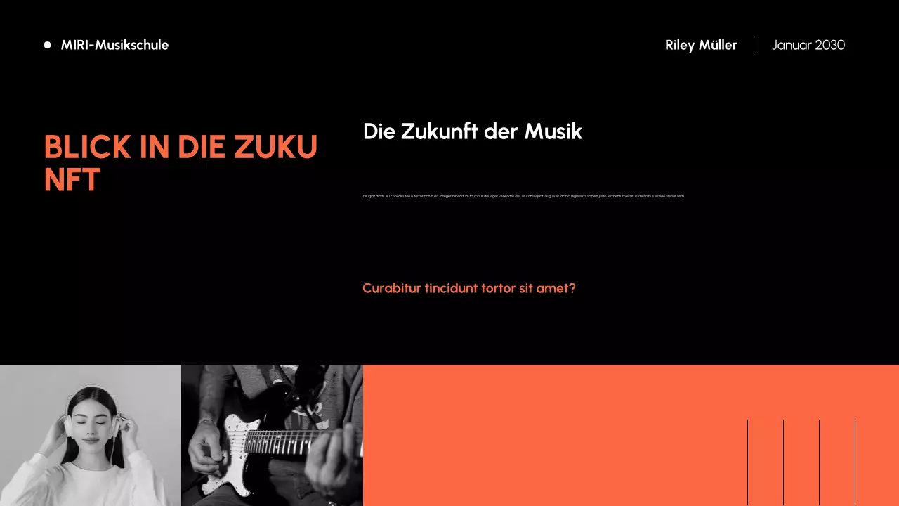 Orange und Schwarz Moderne Musikgeschichte
