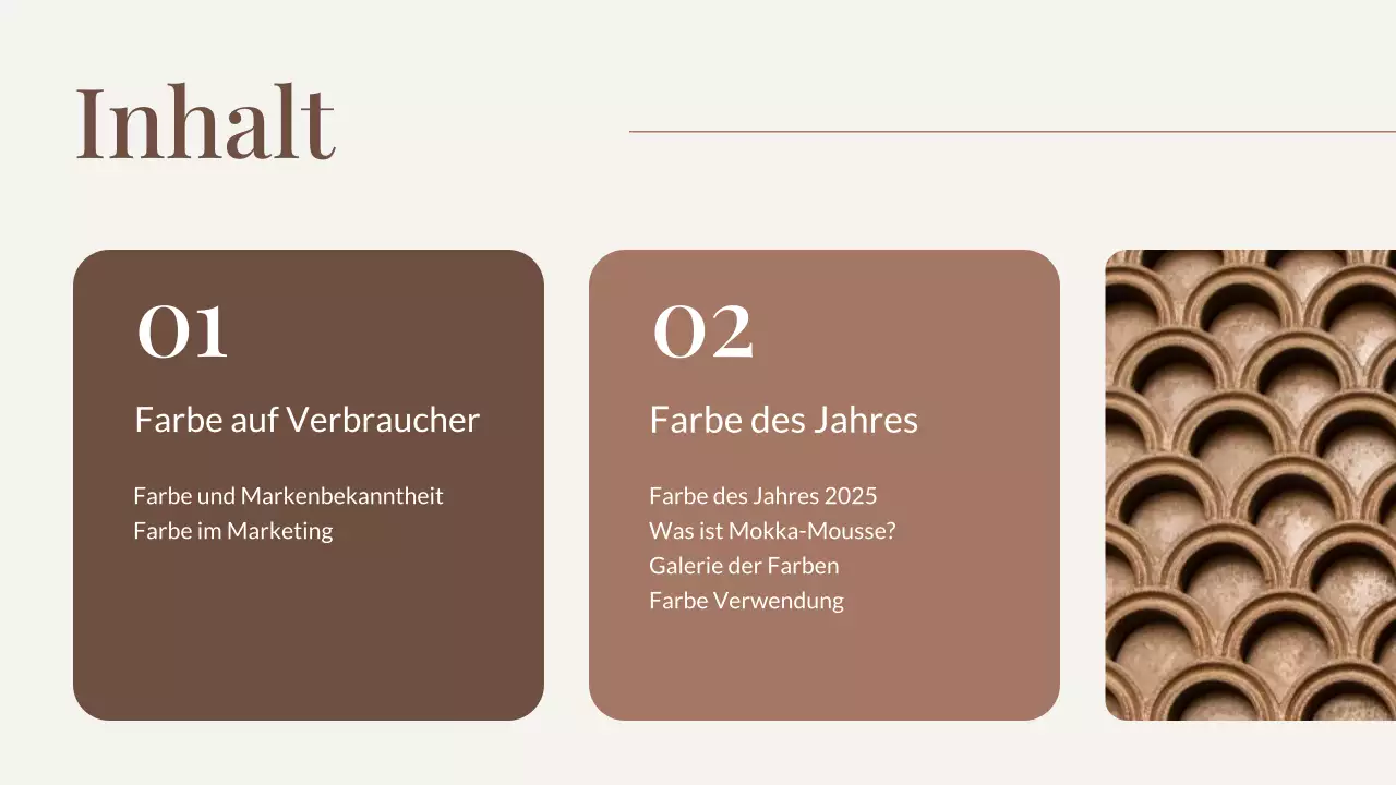Brown Trend Farbe des Jahres Präsentation