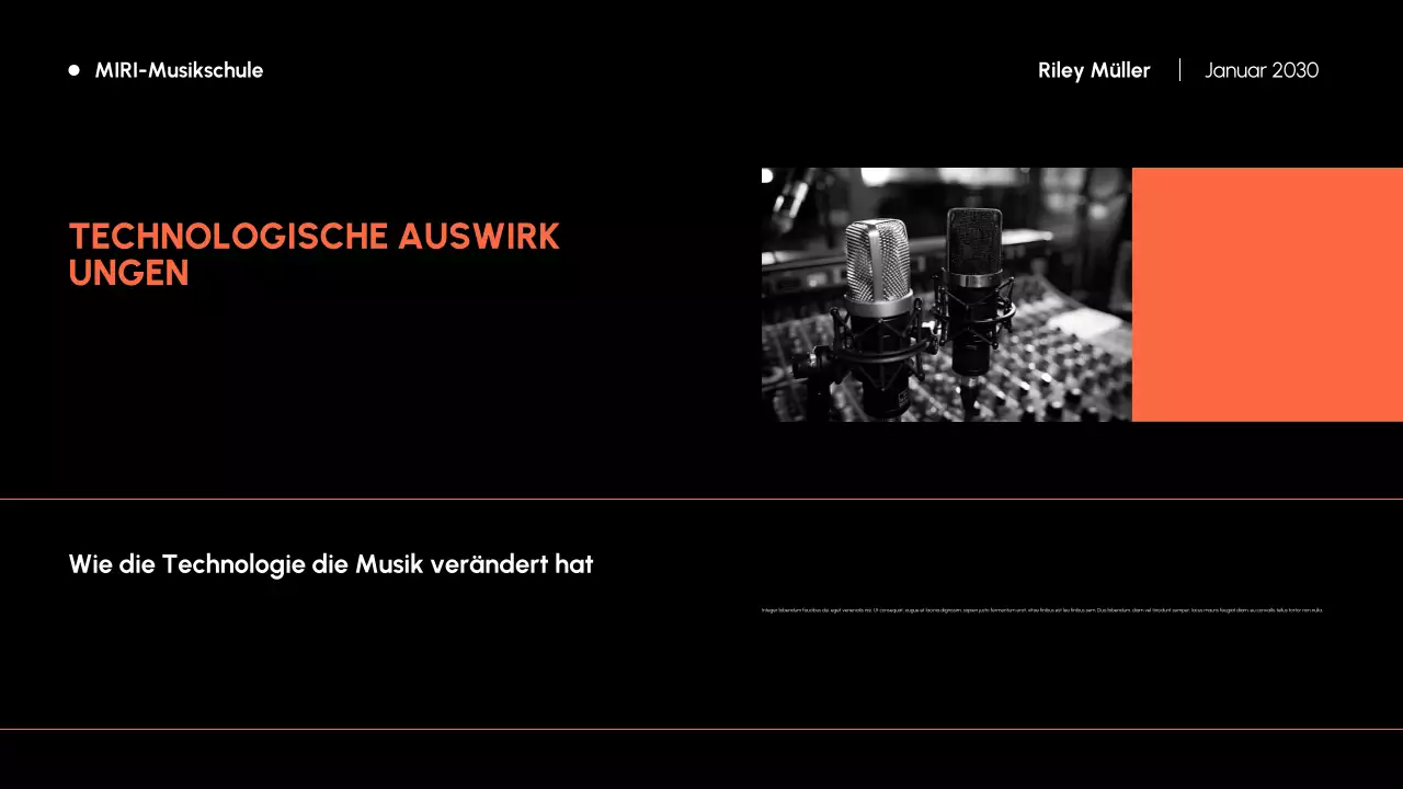 Orange und Schwarz Moderne Musikgeschichte