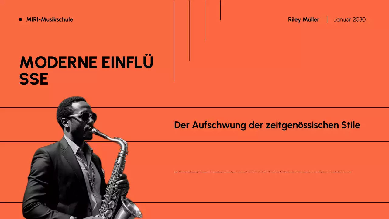 Orange und Schwarz Moderne Musikgeschichte