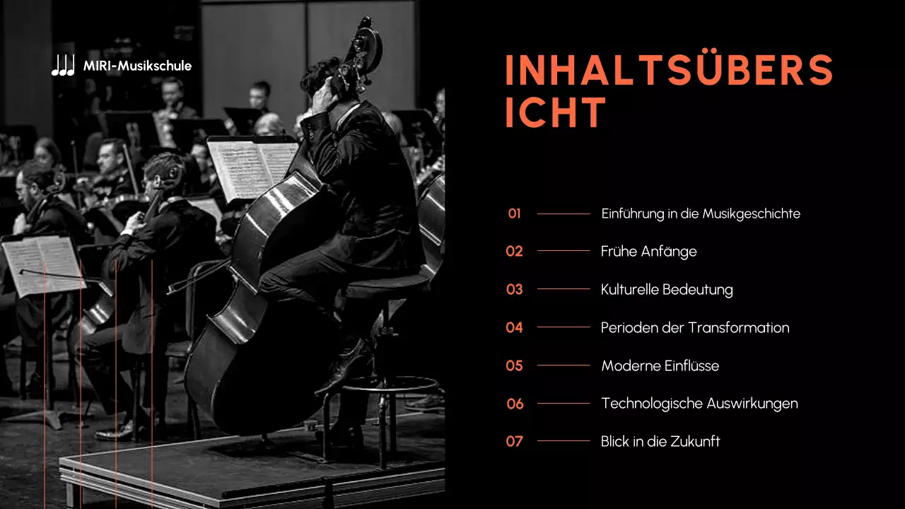 Orange und Schwarz Moderne Musikgeschichte