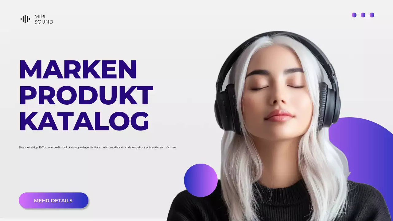 Präsentation des Produktkatalogs für digitale Geräte in Grau und Lila