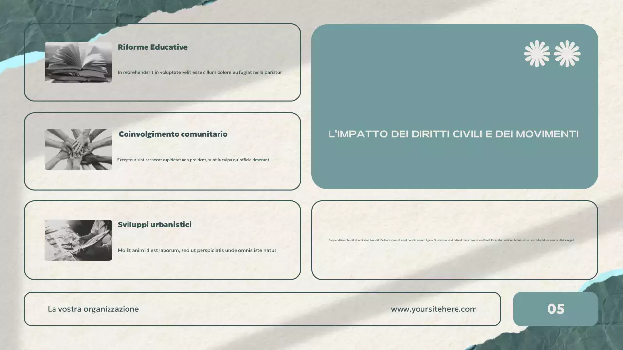 presentazione dell'annuncio del movimento civile moderno di colore verde acqua