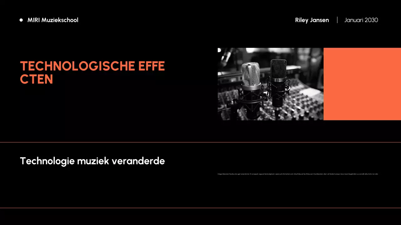 Oranje en zwart Moderne Muziekgeschiedenis