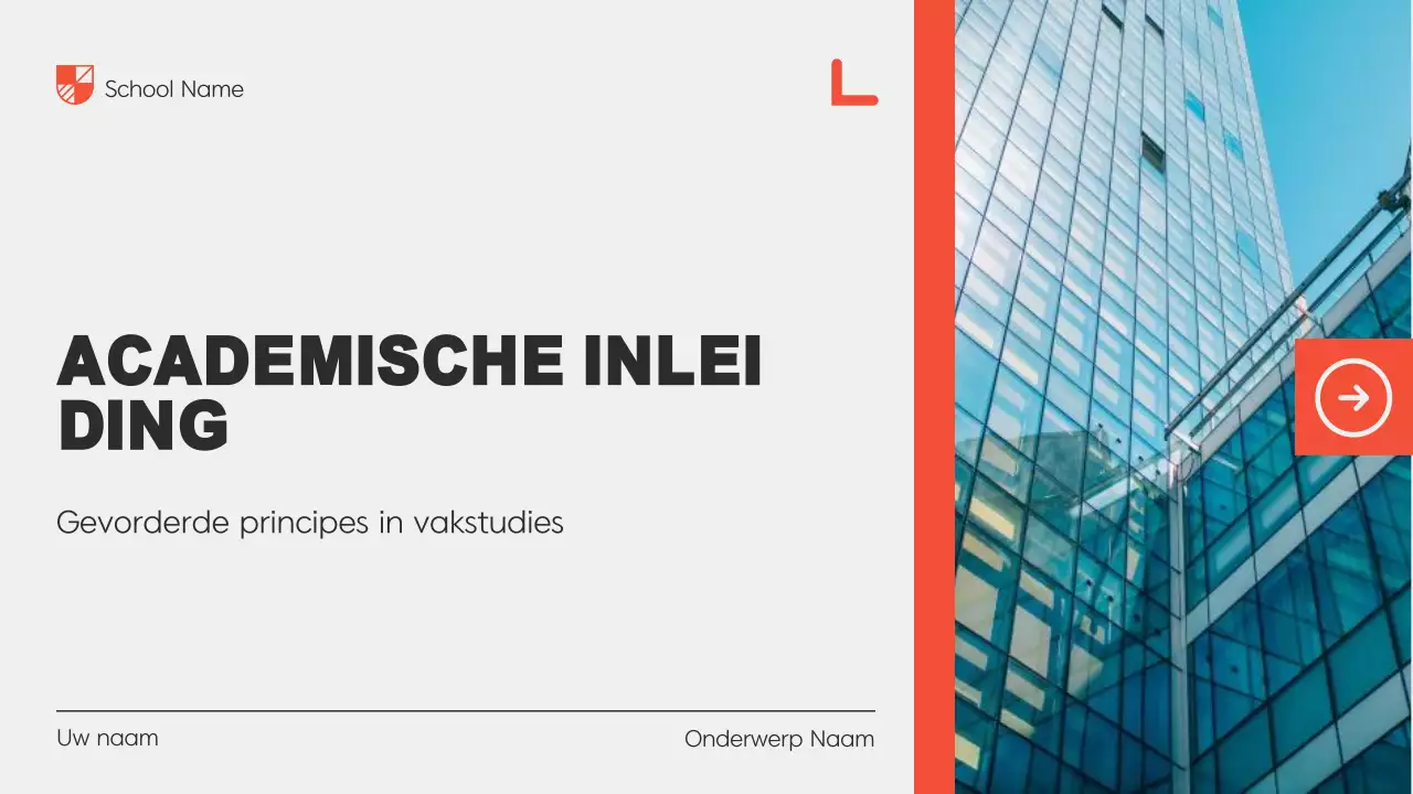 Orange modern Academisch Onderwijs Presentatie