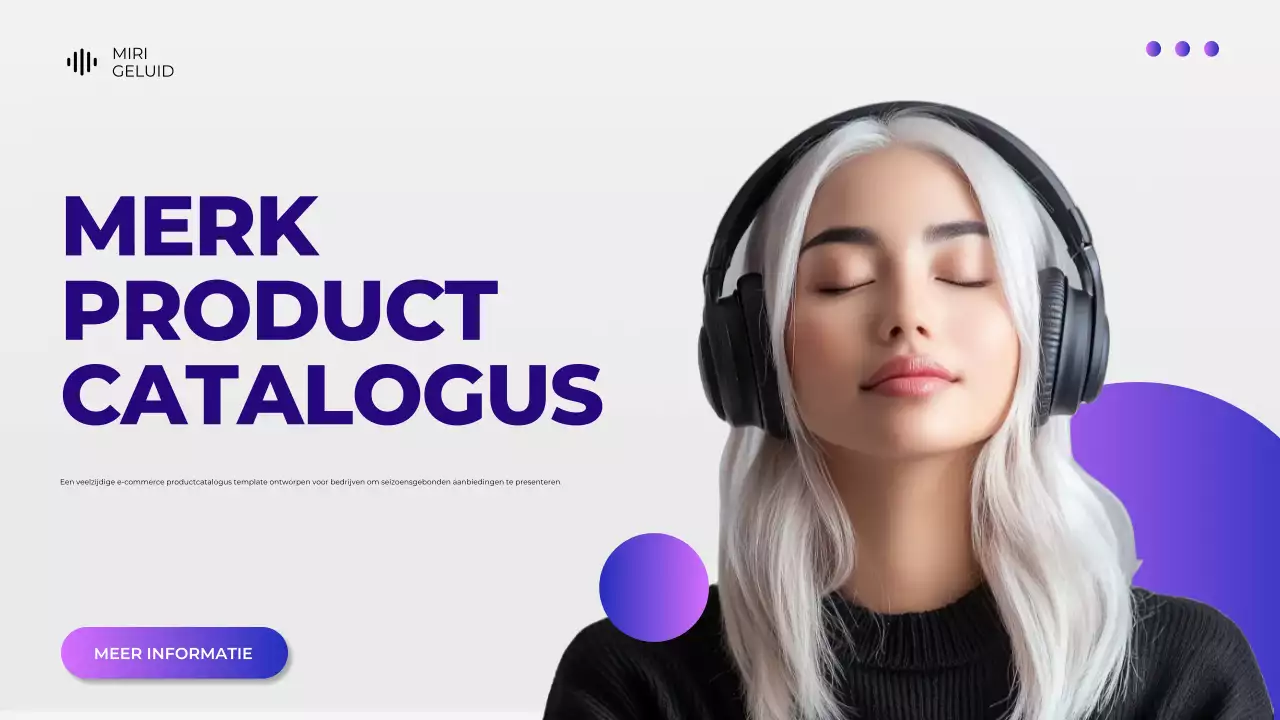 Presentatie productcatalogus grijze en paarse digitale apparaten