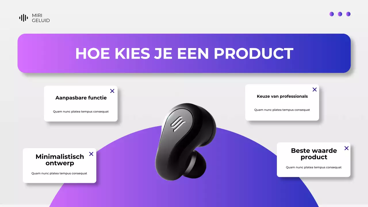 Presentatie productcatalogus grijze en paarse digitale apparaten