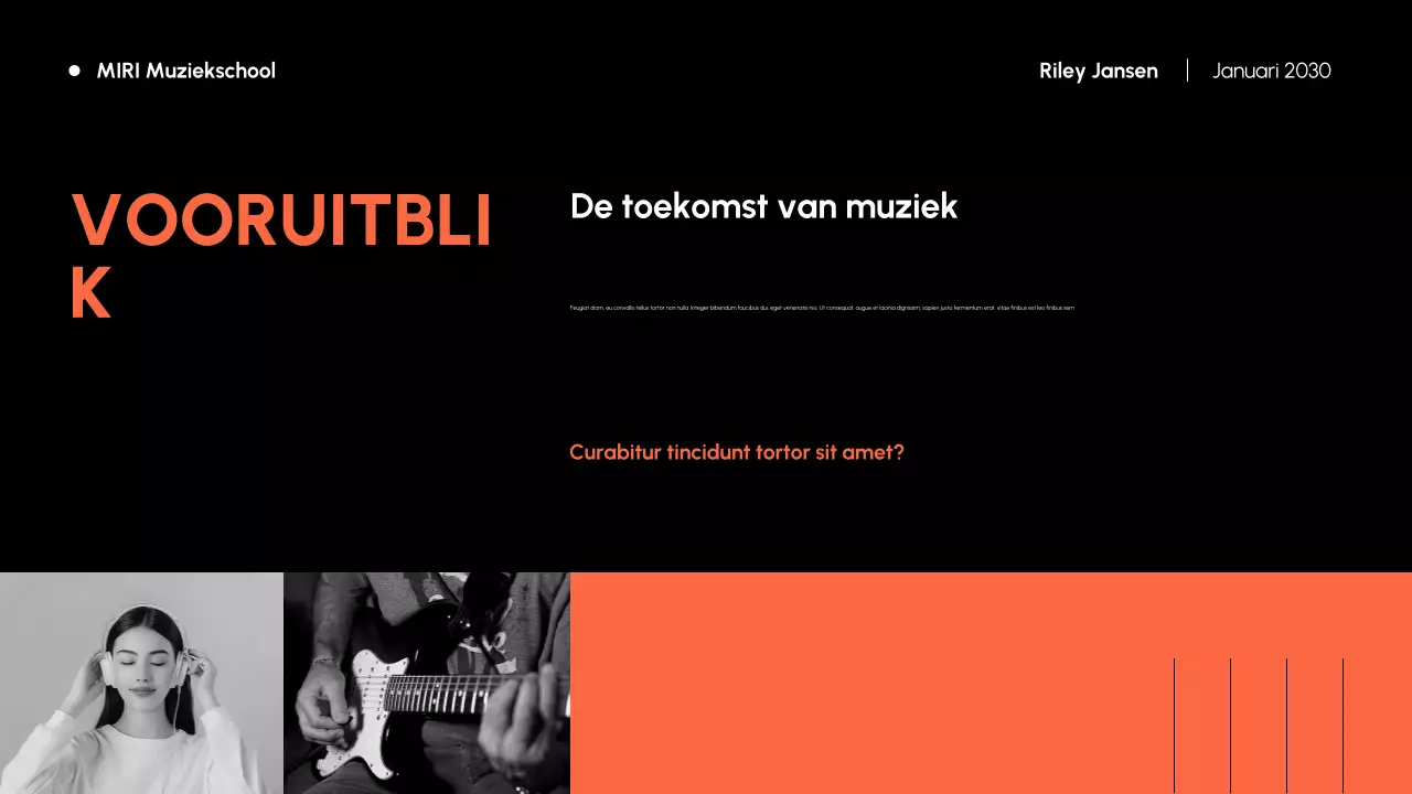 Oranje en zwart Moderne Muziekgeschiedenis