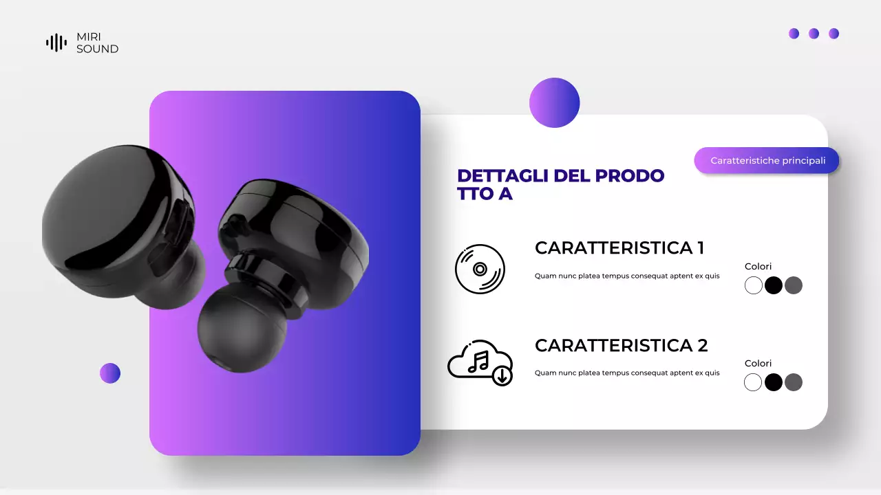 Presentazione del catalogo dei prodotti dei dispositivi digitali grigi e viola