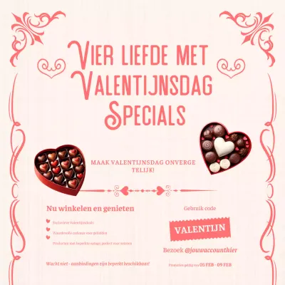 roze elegante valentijn promotie
