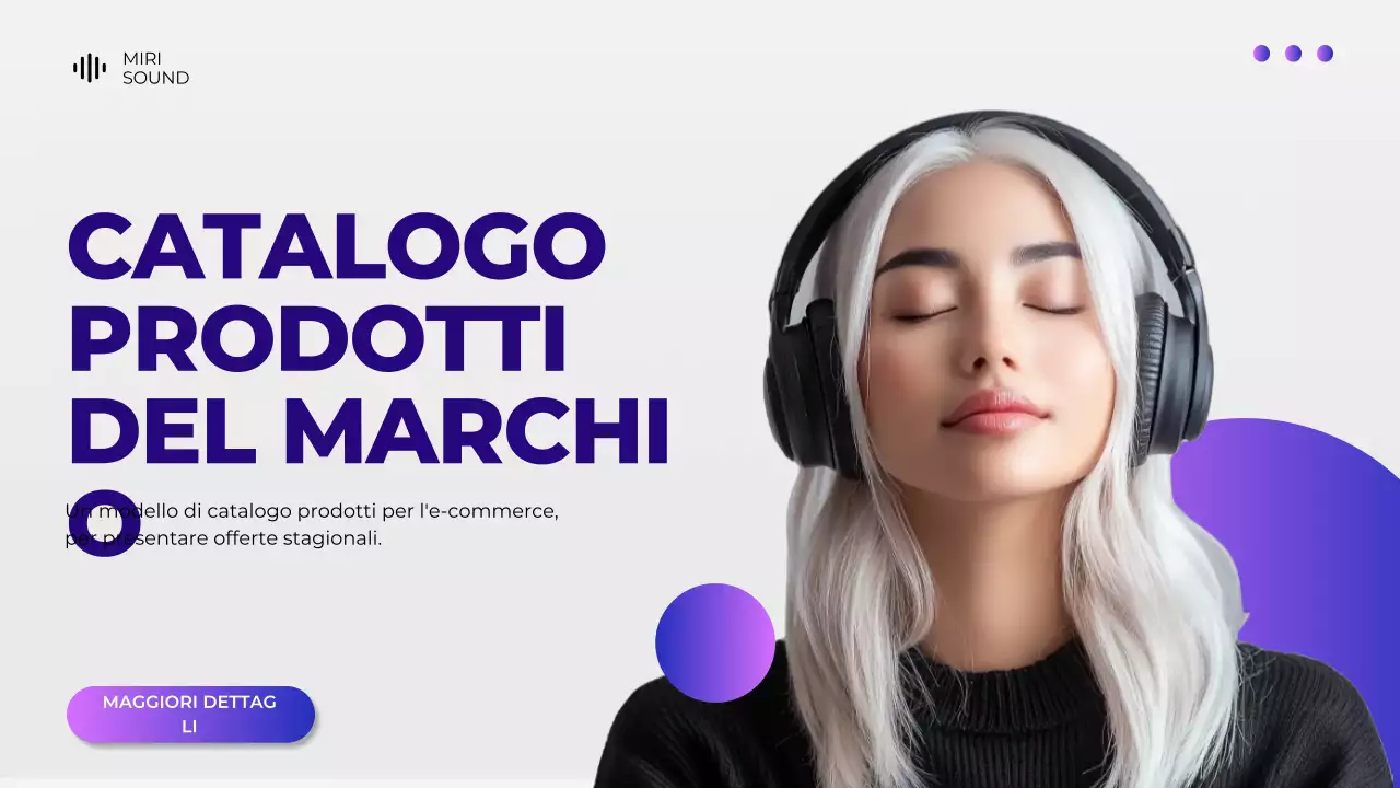 Presentazione del catalogo dei prodotti dei dispositivi digitali grigi e viola