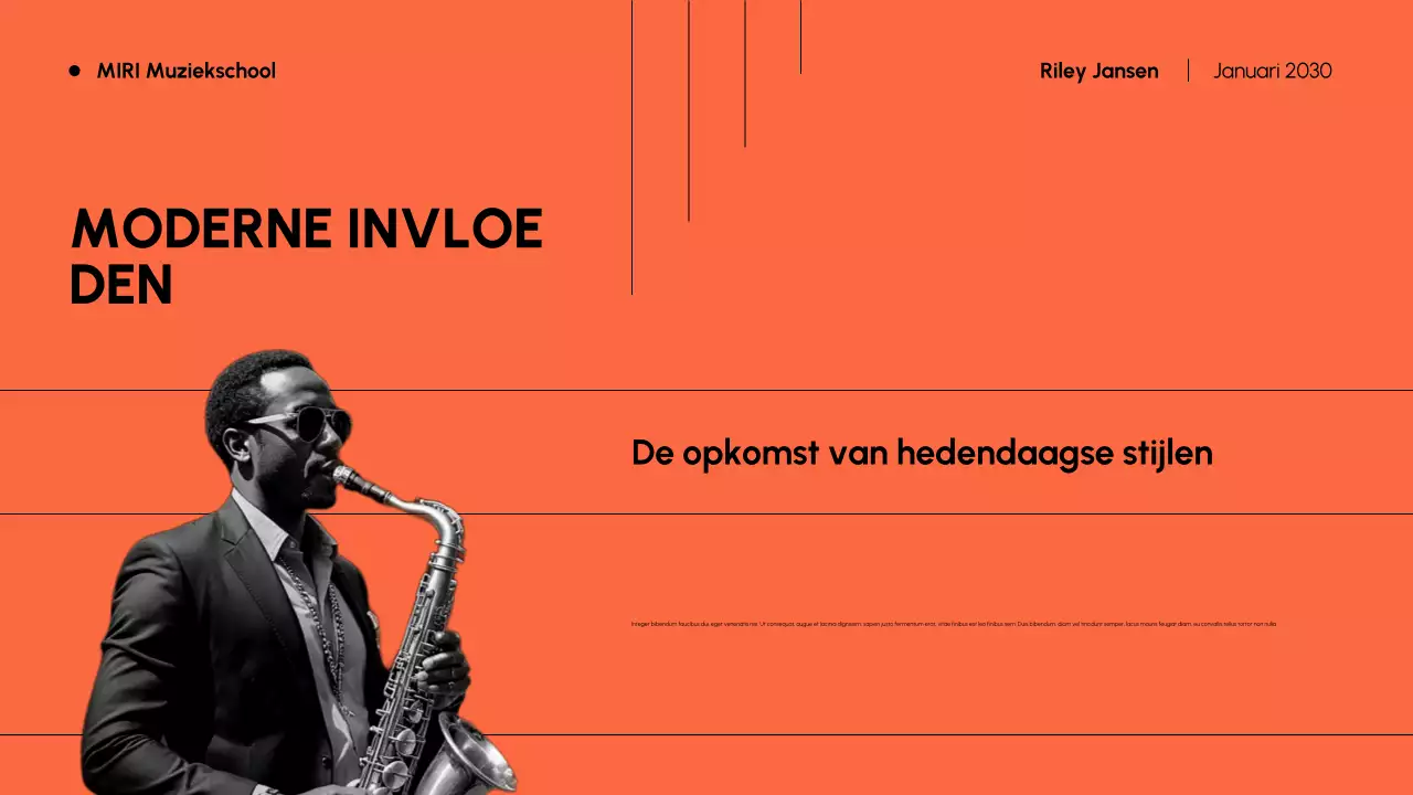 Oranje en zwart Moderne Muziekgeschiedenis