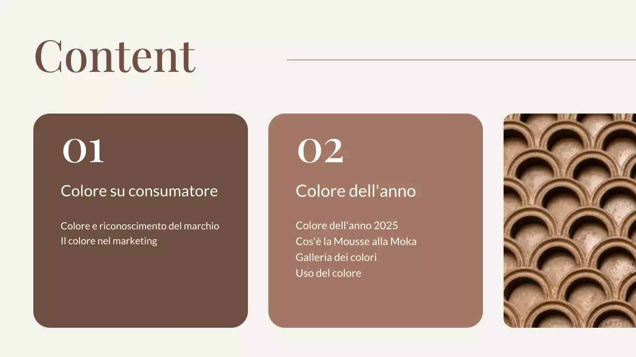 Marrone Colore di tendenza dell'anno Presentazione