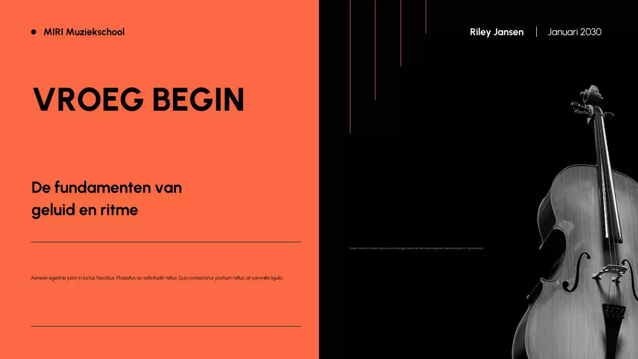 Oranje en zwart Moderne Muziekgeschiedenis