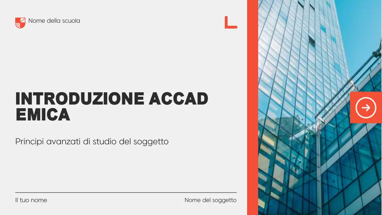 Presentazione dell'istruzione accademica moderna di Orange